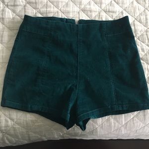 Velvet high waisted shorts